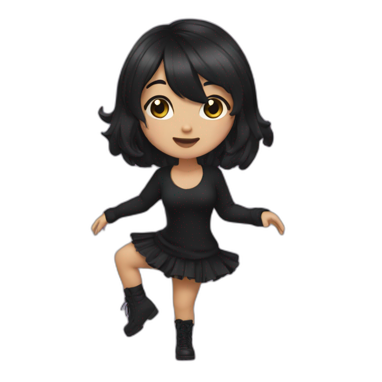 Thicc-goth-girl-with-black-hair-and-brown-eyes--dancing emoji