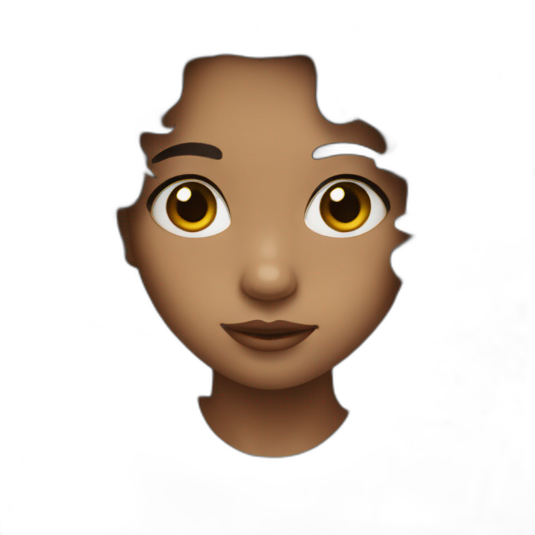 matt girl with short wavy dark hair emoji