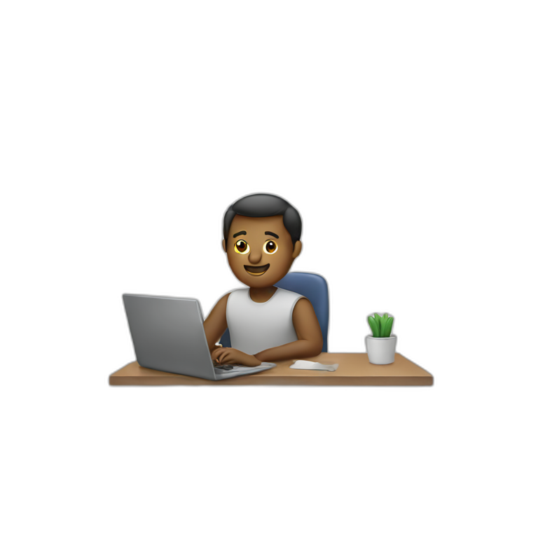 man working in a laptop emoji