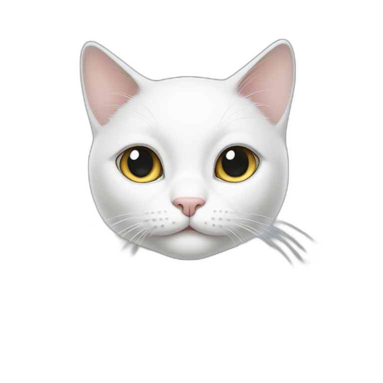 white cat with gray spot emoji