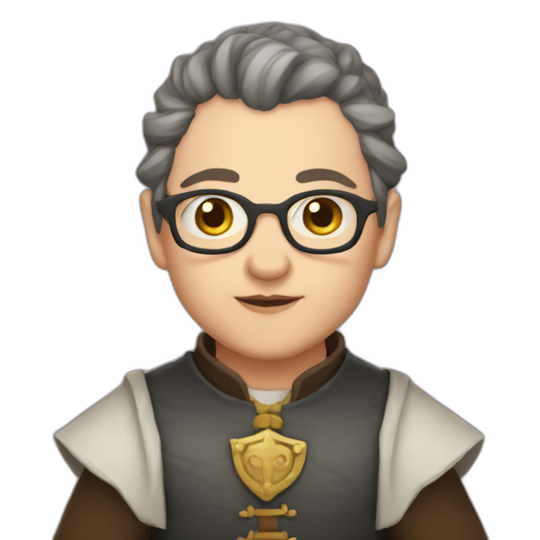 non-binary middle-aged dwarf cleric emoji