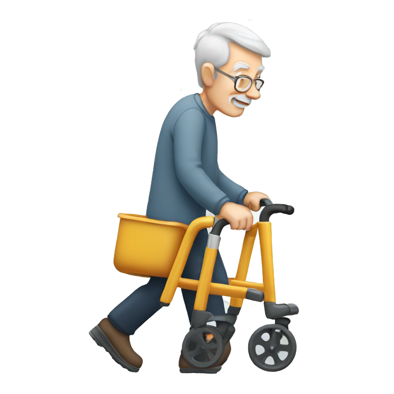 Old Man walking with rollator emoji
