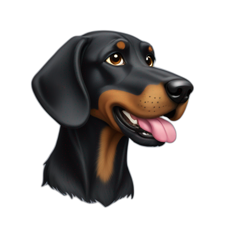 black hound dog emoji