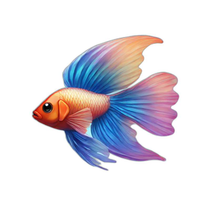 beta fish with angel wings emoji
