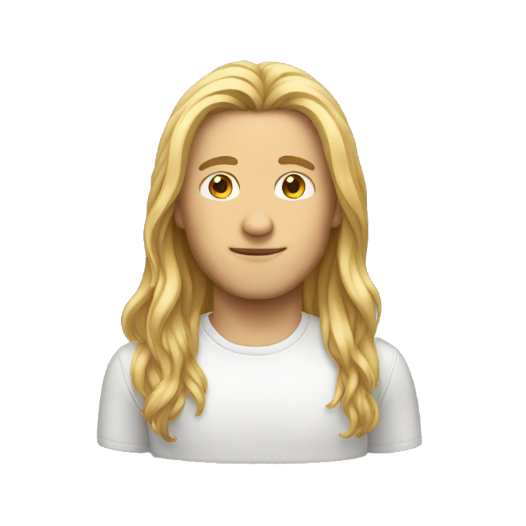 Long hair male emoji