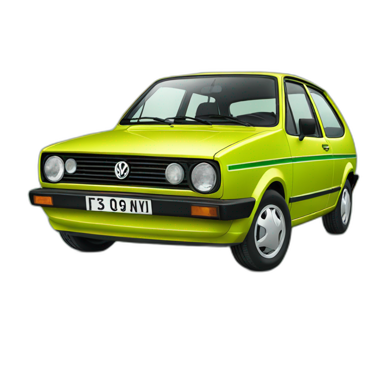 green first generation Volkswagen Polo emoji