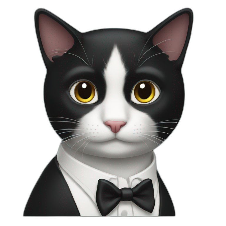 Black cat tuxedo emoji