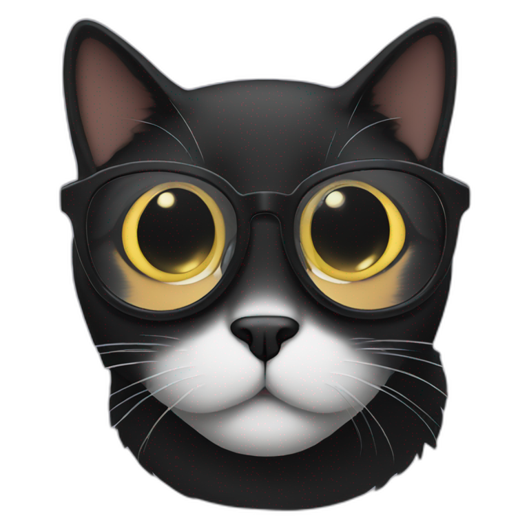 a black cat with glasses emoji