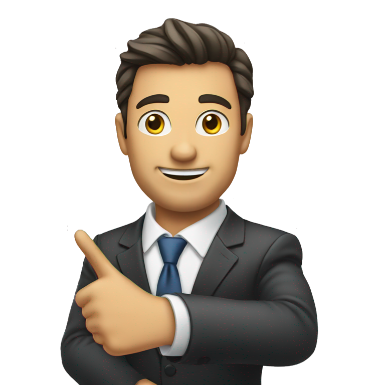 business man pointing at viewer emoji