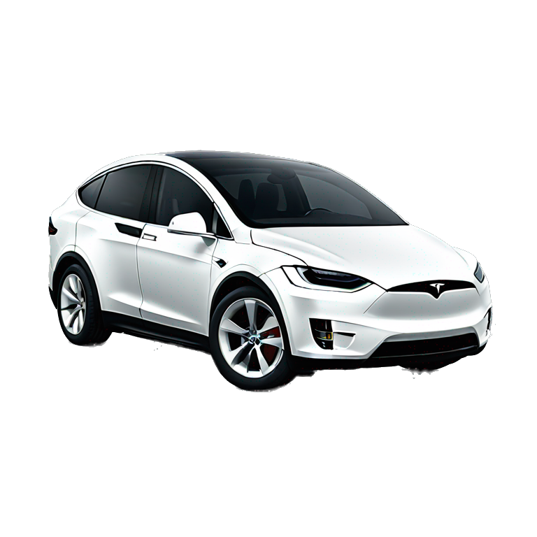 white Tesla Model x emoji