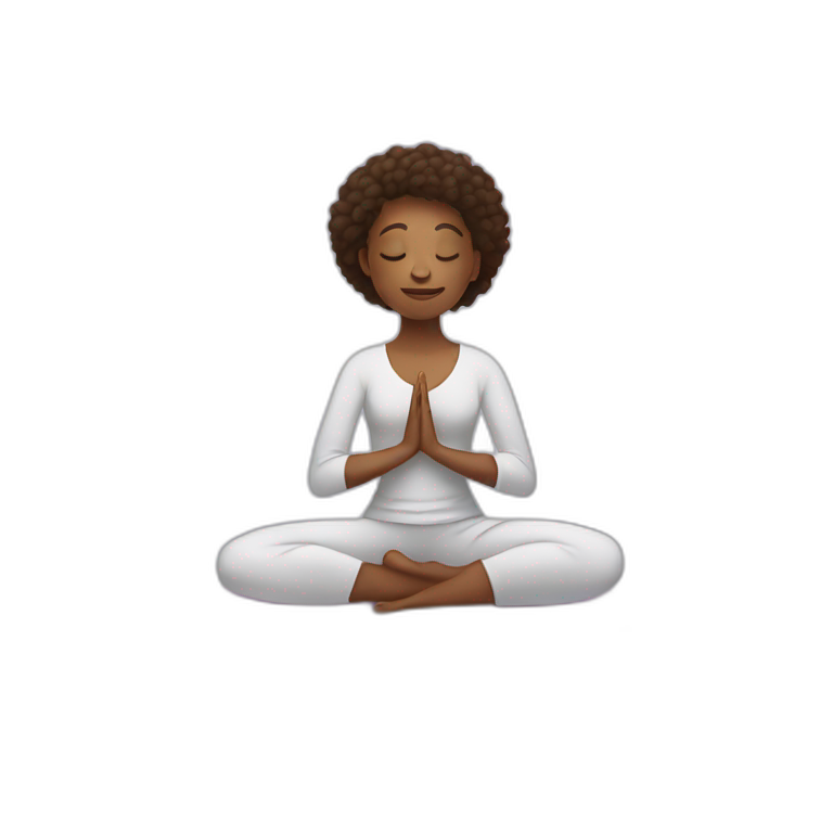 Peacefully doing yoga  emoji