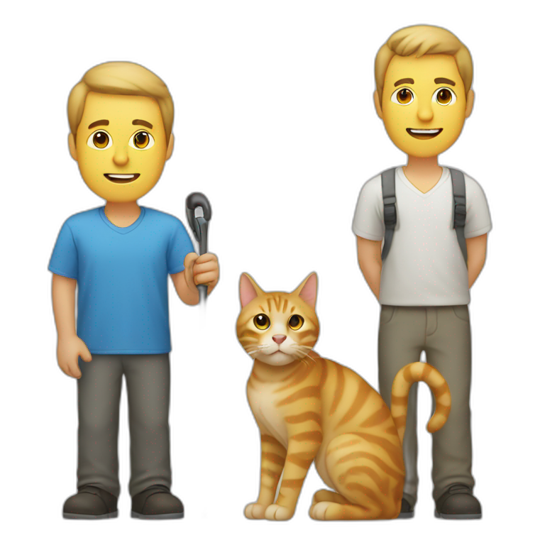 Blind man with a guide cat emoji