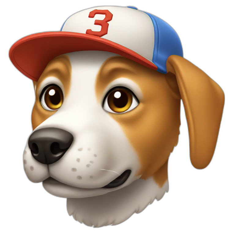 dog wearing baseball hat emoji