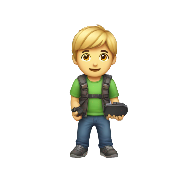 Gaming boy on mobile  emoji