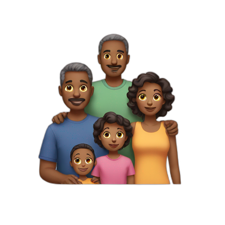 family of 5. 2 parents and 3 kids. emoji