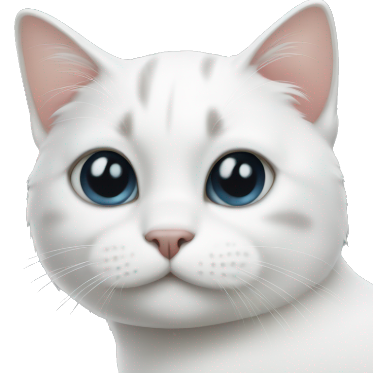 White cat with black spot on face emoji