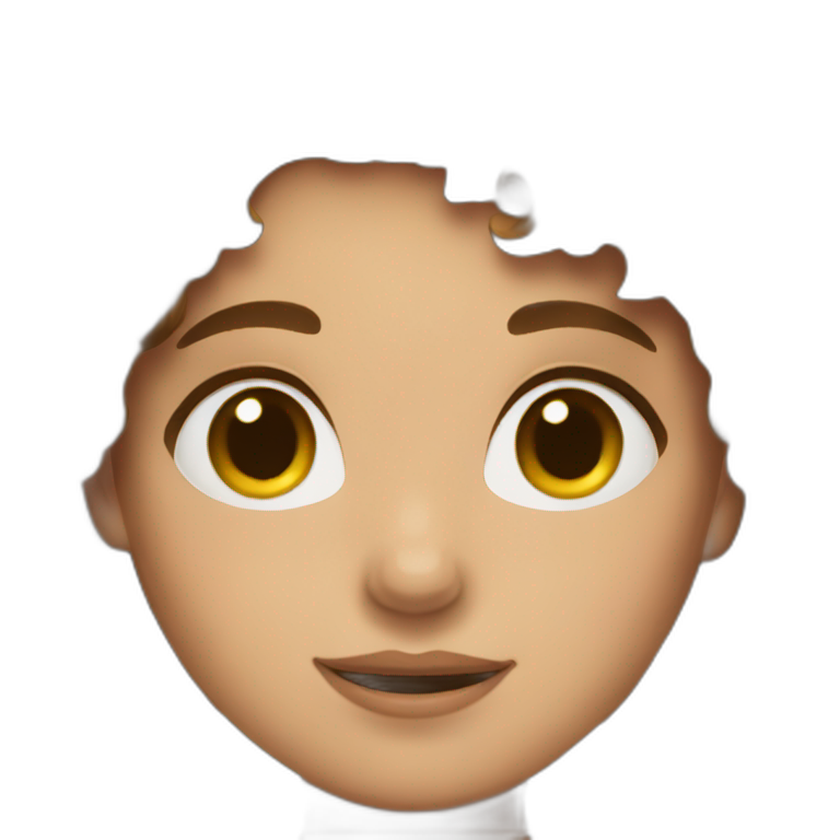 girl with short brown curly hair emoji