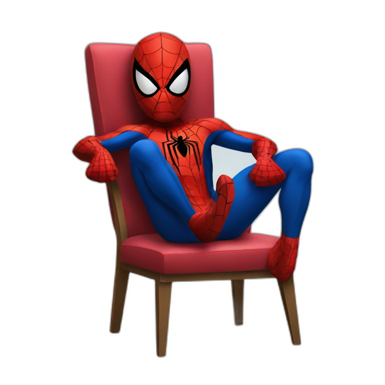 Spiderman on a chair emoji