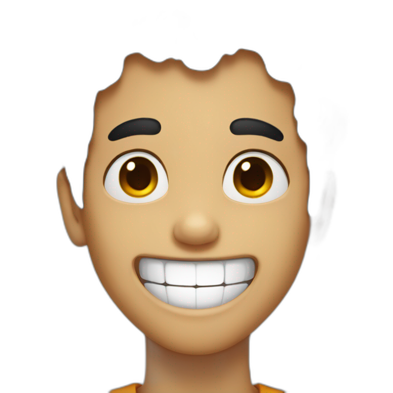 A laughing boy with black hair emoji