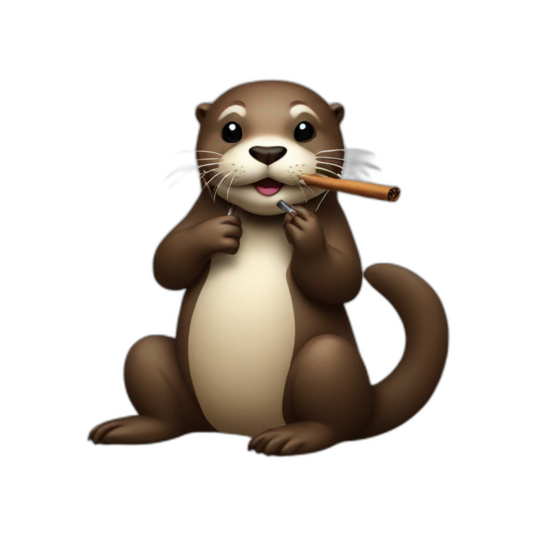 otter smoking a cigar emoji