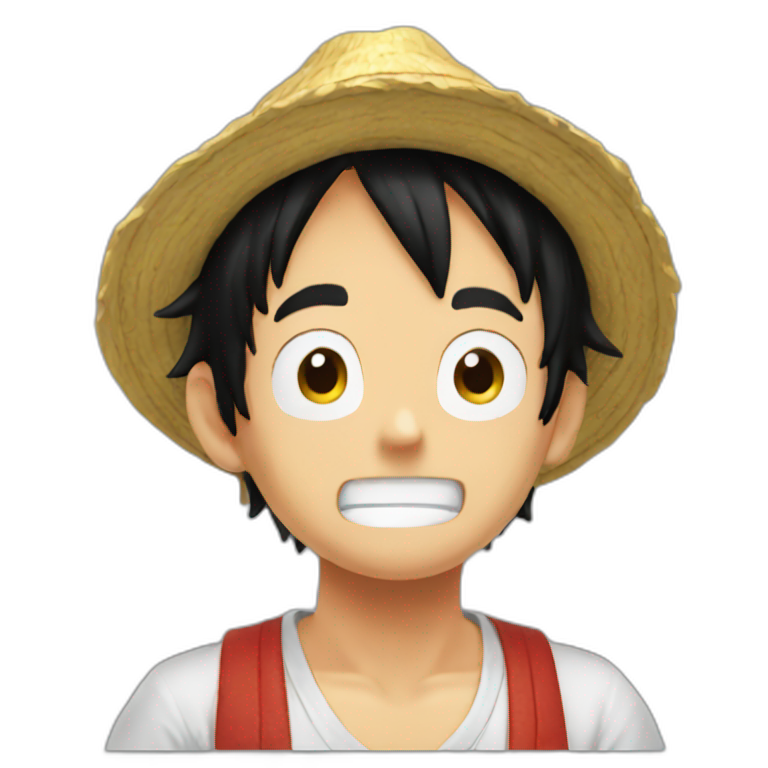 Luffy thinking about meet emoji