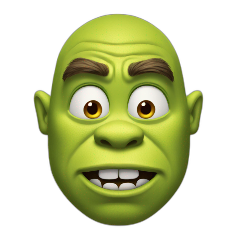 Shrek with angry face emoji