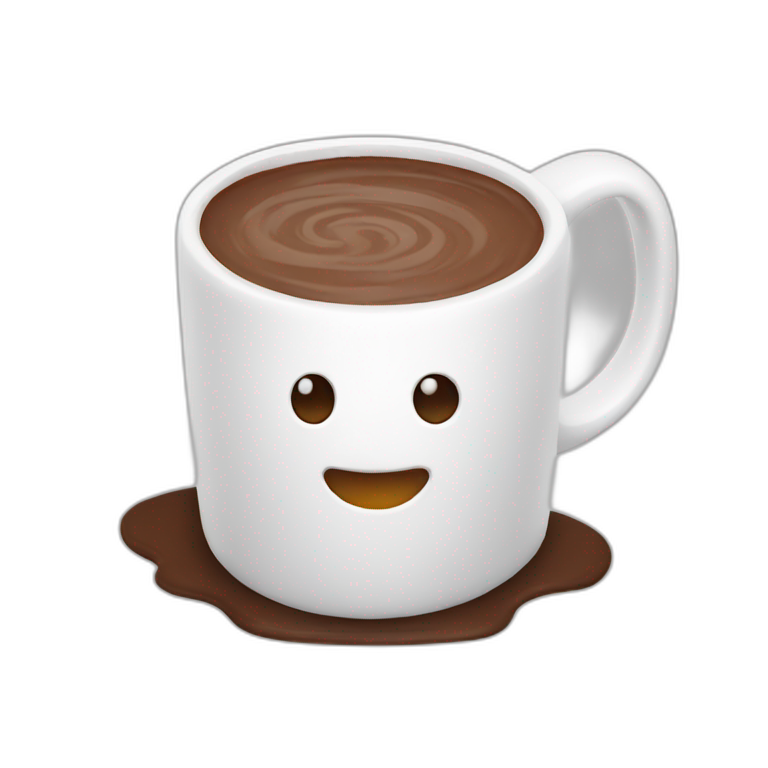 hot chocolate mug white emoji