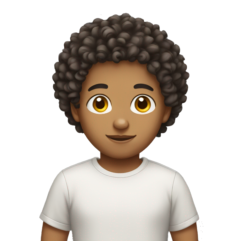 mixed boy curly hair emoji