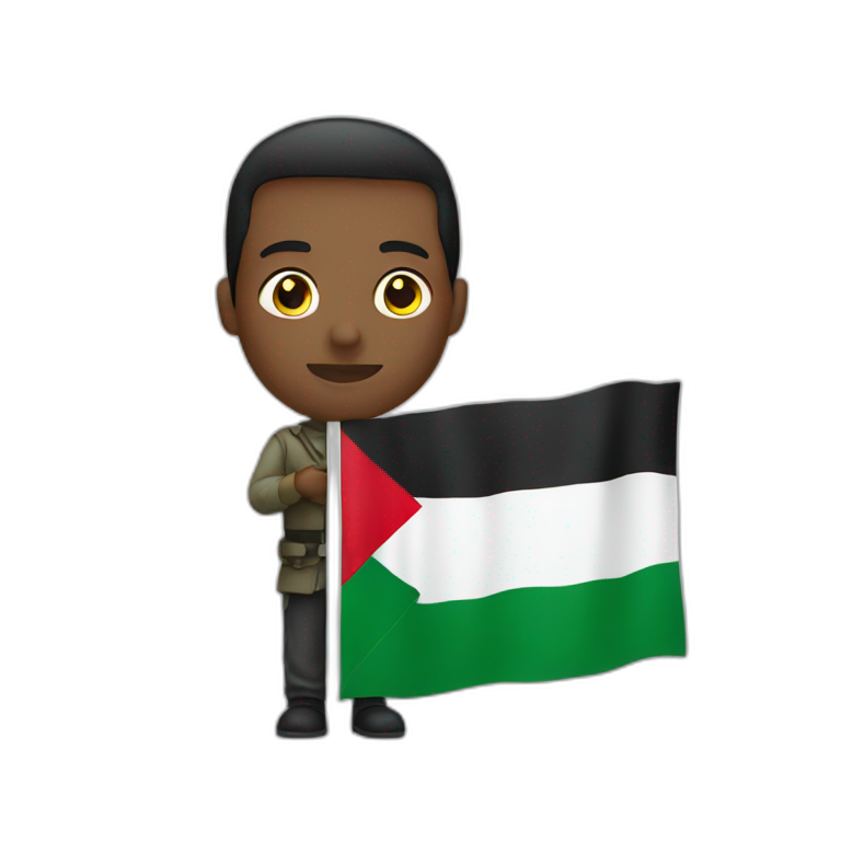 Man holding Palestine flag  emoji