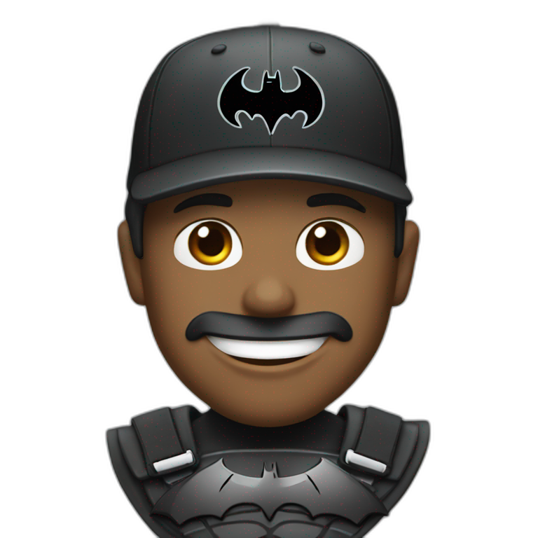 Batman wearing Atlanta braces cap emoji