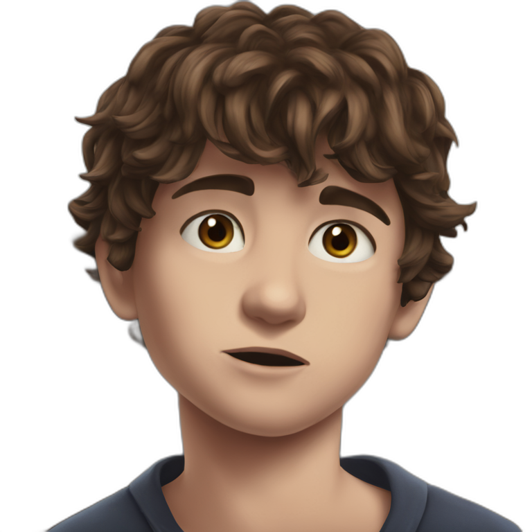confident brown haired boy portrait emoji