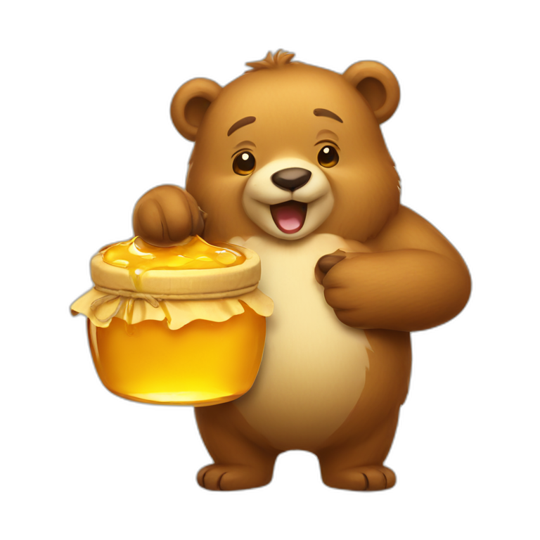 bear holding honey emoji