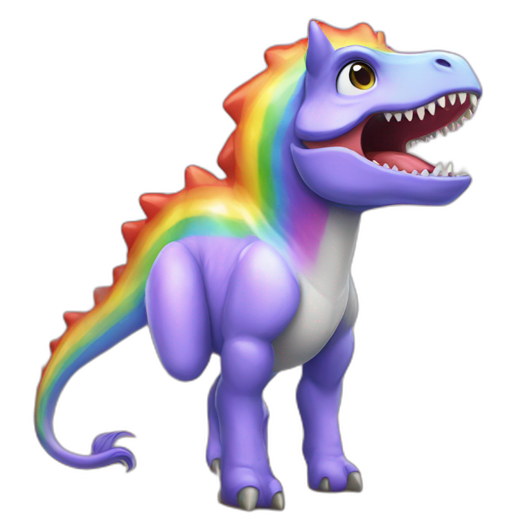 tyrannosaurus-unicorn-rainbow-cute emoji