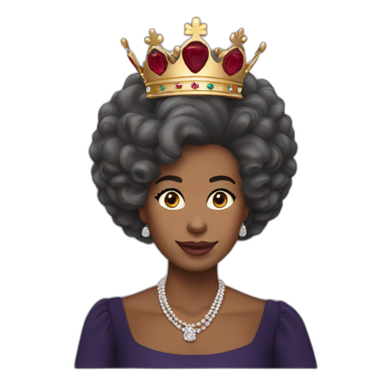 Queen Elizabeth II Afro hair emoji
