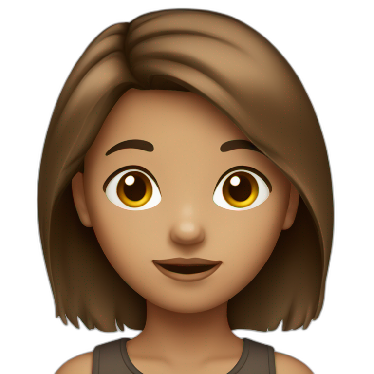 Kid Girl Brown hair emoji