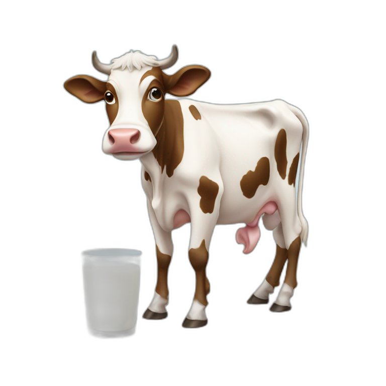 Cow drinking milk emoji