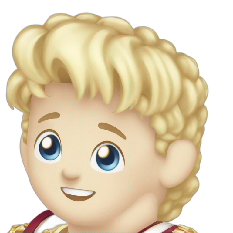 adorable blonde boy with smile emoji