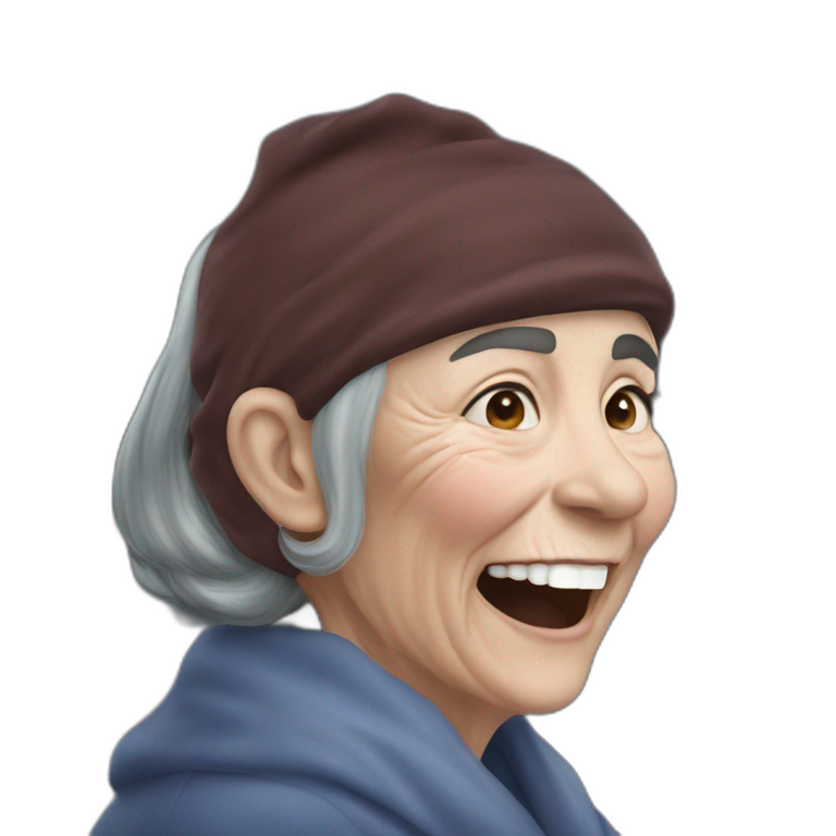 grinning old woman emoji