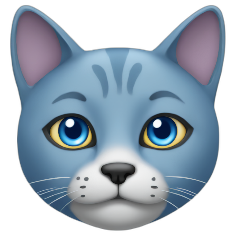 a blue cat face emoji