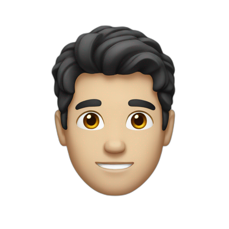 white man with black hair emoji