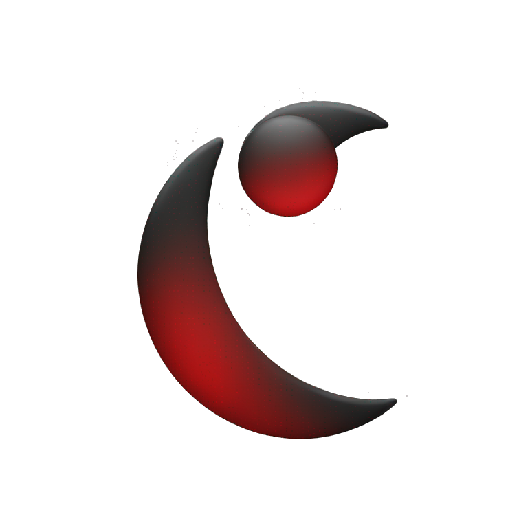  Black and Red Crescent emoji