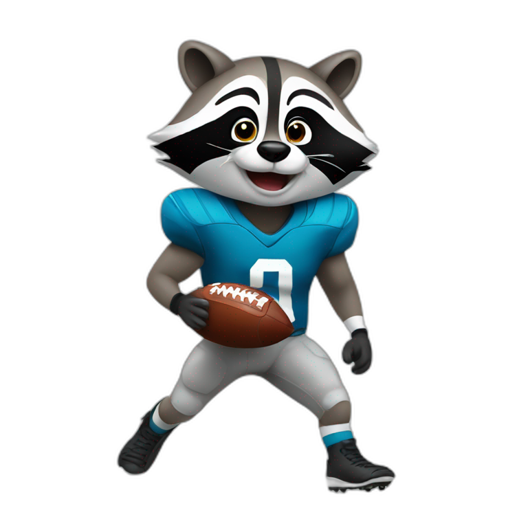 raccoon playing football emoji