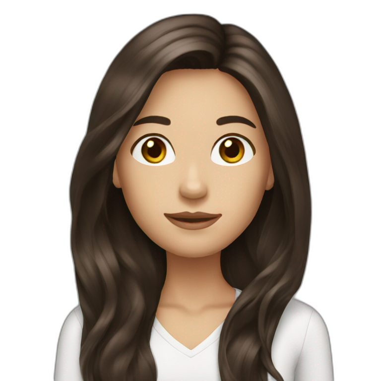 brunette long hair emoji
