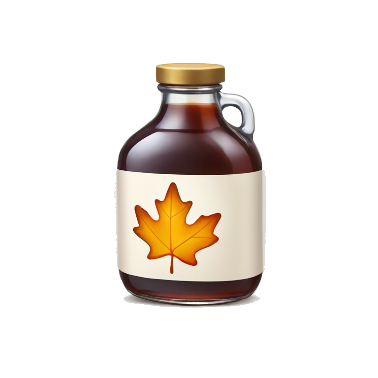 maple syrup in a jar shaped like maple leaf emoji