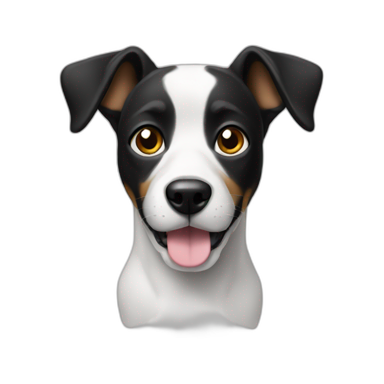 Dog white with ears black emoji