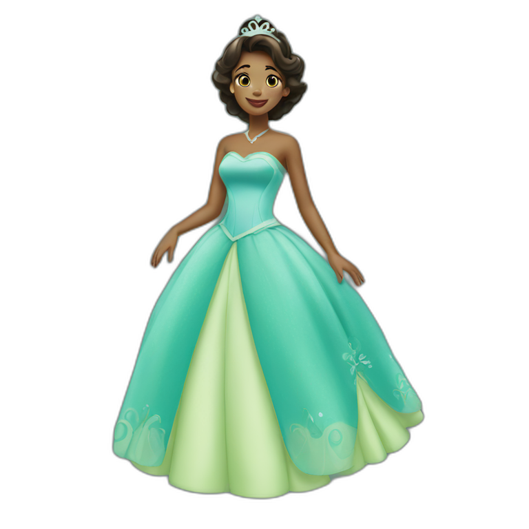 Tiana princess blue dress emoji