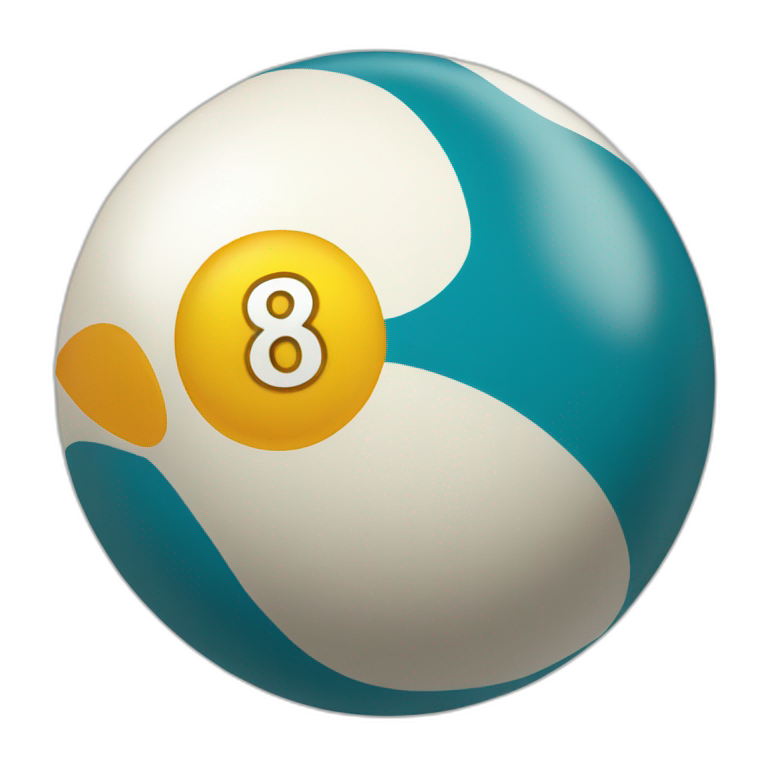 Pool ball with the number eight emoji