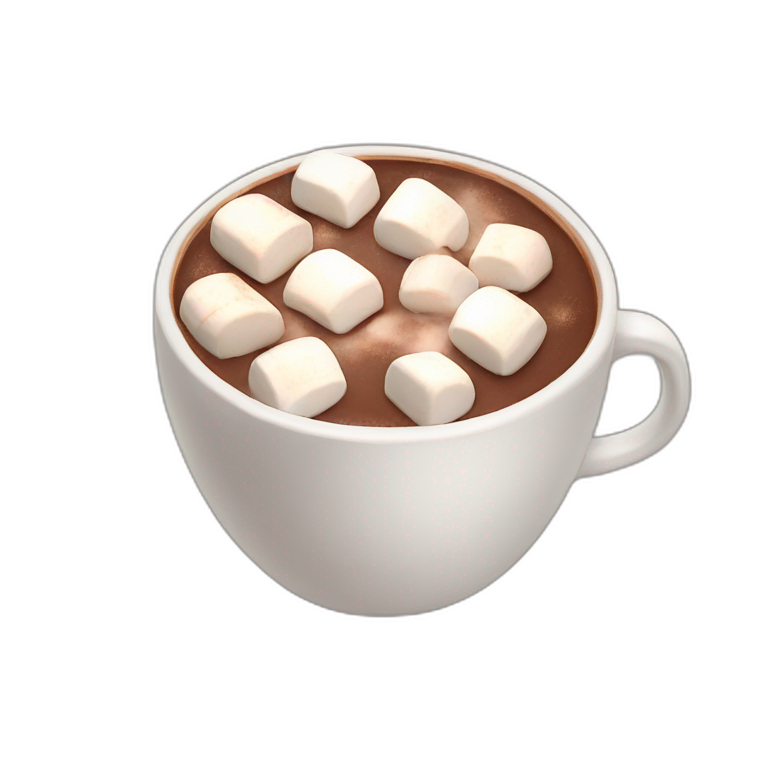 Hot chocolate with marshmallows Christmas themed  emoji