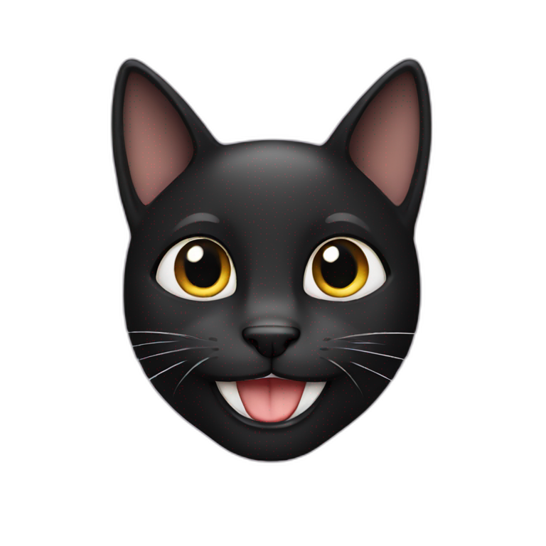 black cat smiling emoji