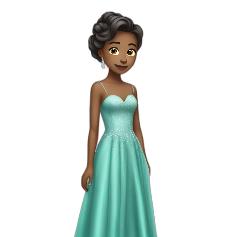 Girl in prom dress emoji